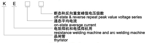 KE電焊機用晶閘管（螺栓型）型號說明